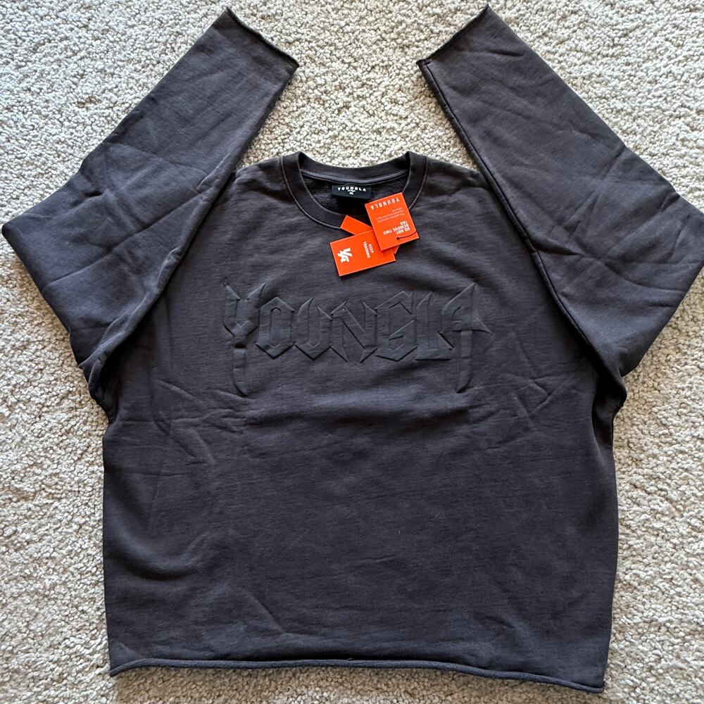 Men's YoungLA(SoldOut) 5124 MidnightCollection Crewneck, NWT XL Grey